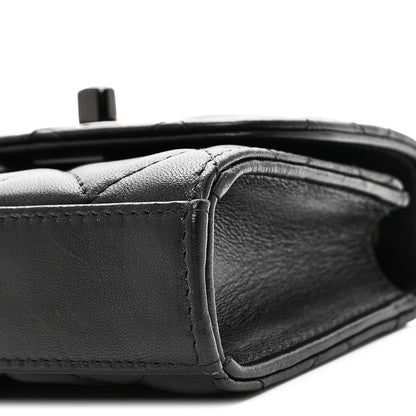 Lambskin Quilted Mini Trendy CC Clutch With Chain So Black