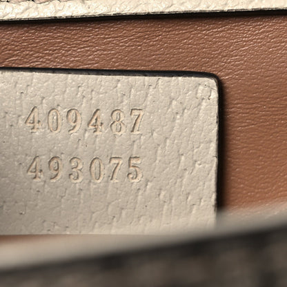 GG Supreme Monogram Berry Textured Dollar Calfskin Small Padlock Shoulder Bag Beige Ebony Light Copper Mystic White
