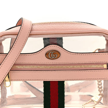 Vinyl Web Mini Ophidia Transparent Shoulder Bag Perfect Pink