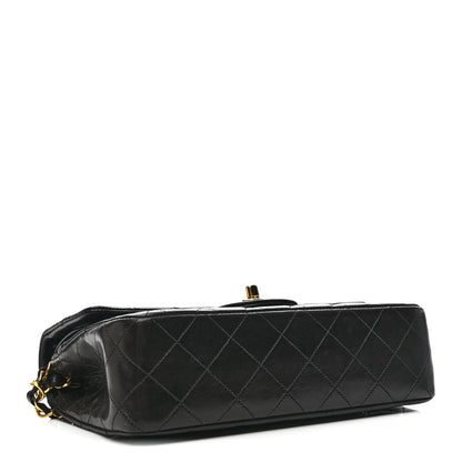 Lambskin Quilted Small Double Flap Black