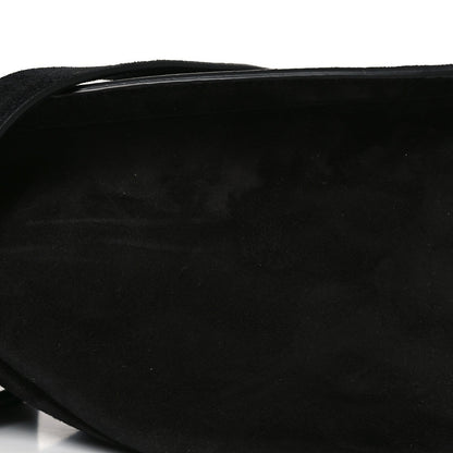 Suede Small Slouchy Banana Bag Black