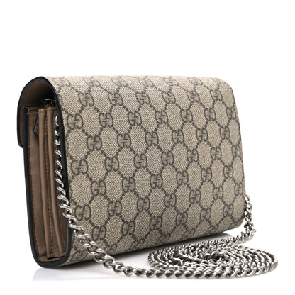 GG Supreme Monogram Mini Dionysus Chain Wallet Beige Taupe