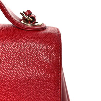 Caviar Quilted Small Business Affinity Flap Red