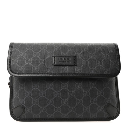 GG Supreme Monogram Web Slim Belt Bag Black Grey