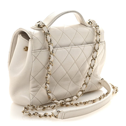 Caviar Quilted Medium Business Affinity Flap White