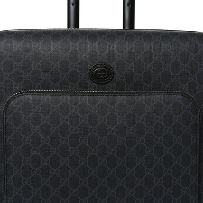 GG Supreme Monogram Azalea Calfskin Retro Interlocking G Small Savoy Cabin Trolley Black