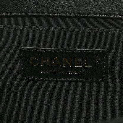 Lambskin Quilted Medium Boy Flap Black