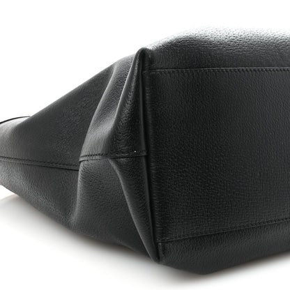 Textured Calfskin Web Medium Ophidia Shopping Tote Black
