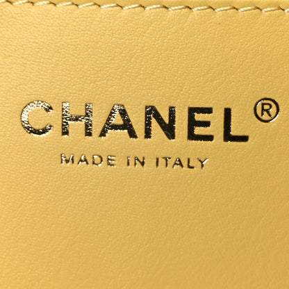 Suede Quilted Mini Chanel 25 Handbag Yellow