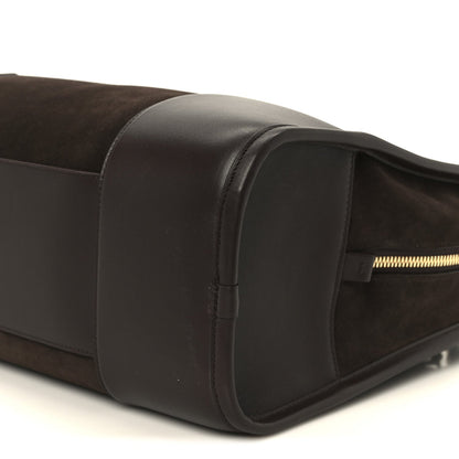 Suede Calfskin Large Amazona 180 Dark Chestnut