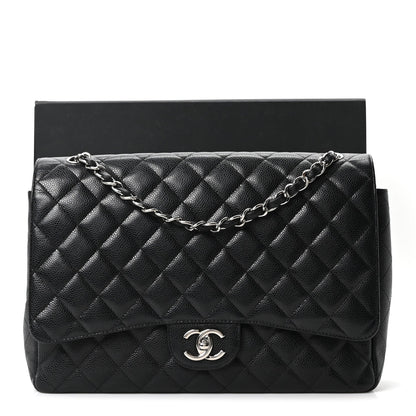 Caviar Quilted Maxi Double Flap Black