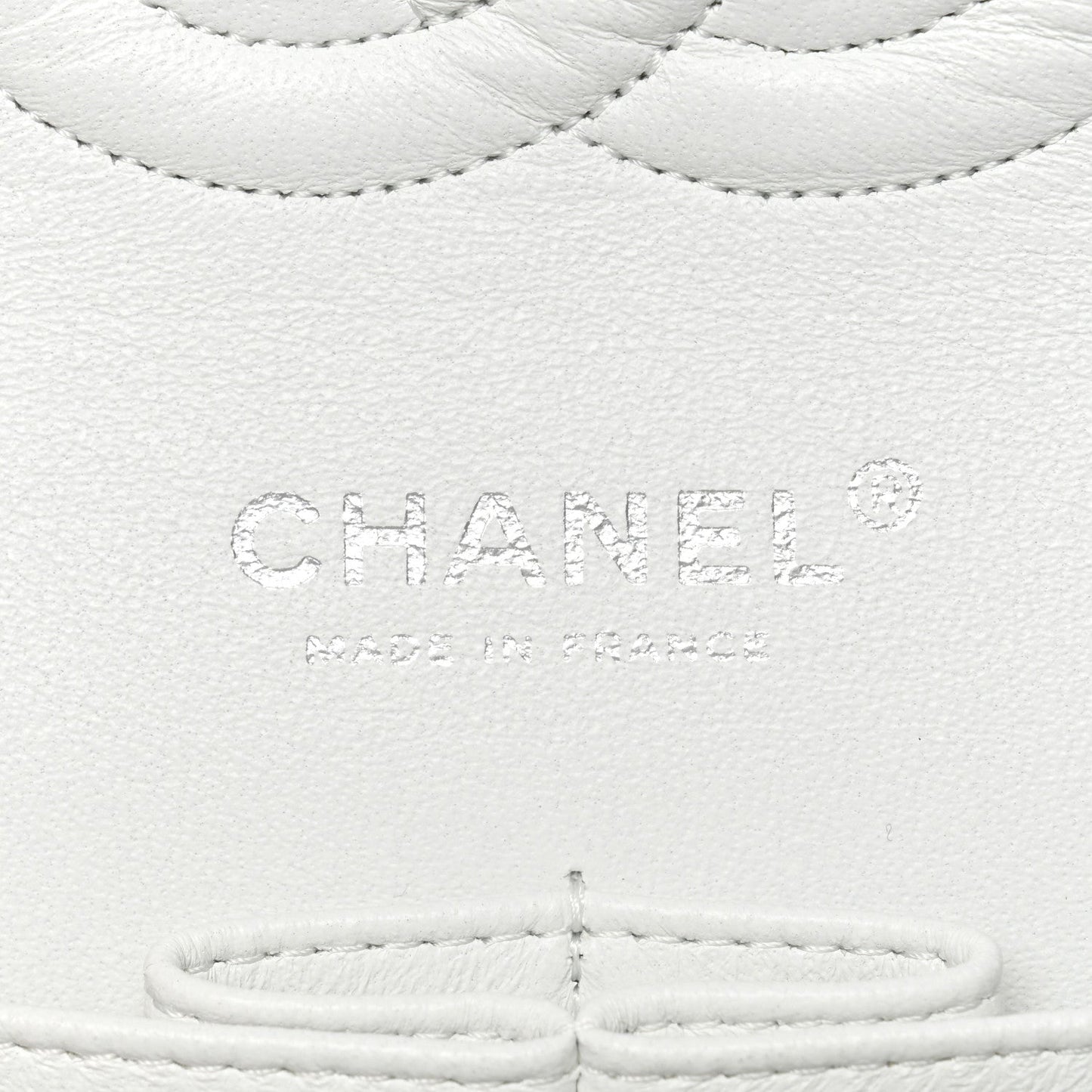 Caviar Quilted Medium Double Flap White