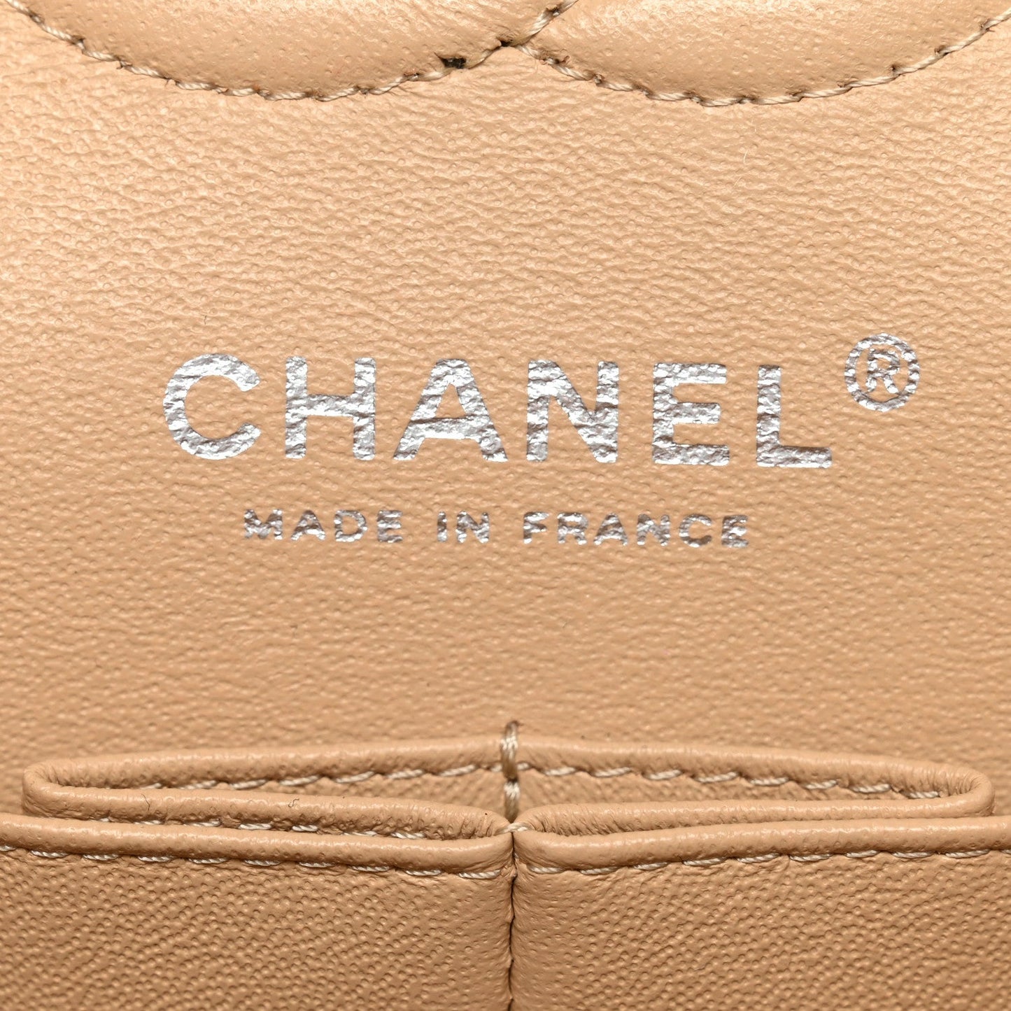 Caviar Quilted Small Double Flap Beige