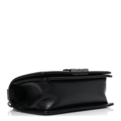 Caviar Quilted Small Boy Flap Black