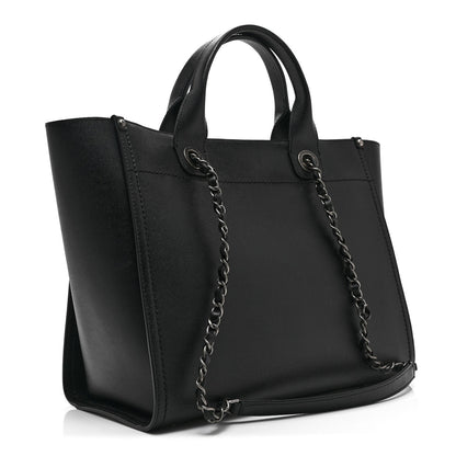 Caviar Small Studded Deauville Tote Black