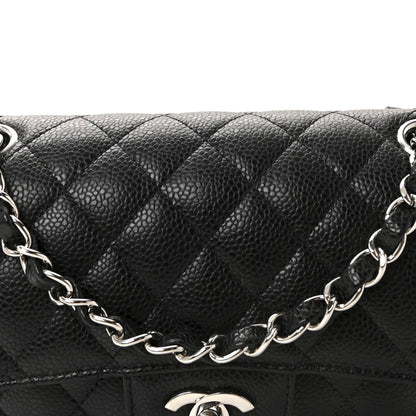 Caviar Quilted Small Double Flap Black