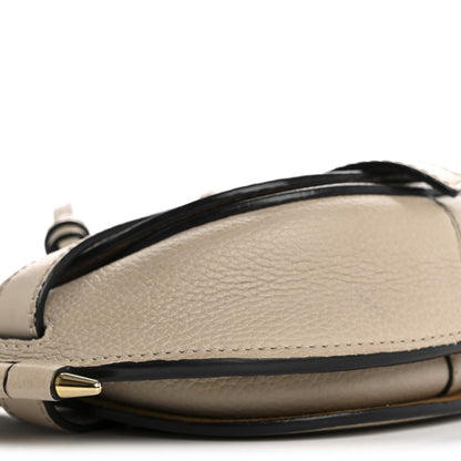 Grained Calfskin Mini Gate Crossbody Bag Light Oat