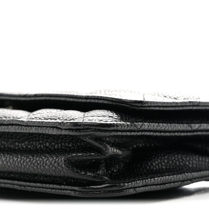 Caviar Quilted Wallet on Chain WOC Black