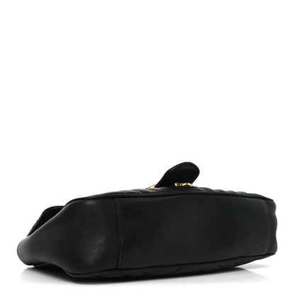 Calfskin Matelasse Small GG Marmont Shoulder Bag Black
