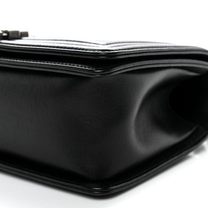 Lambskin Quilted Medium Boy Flap Black