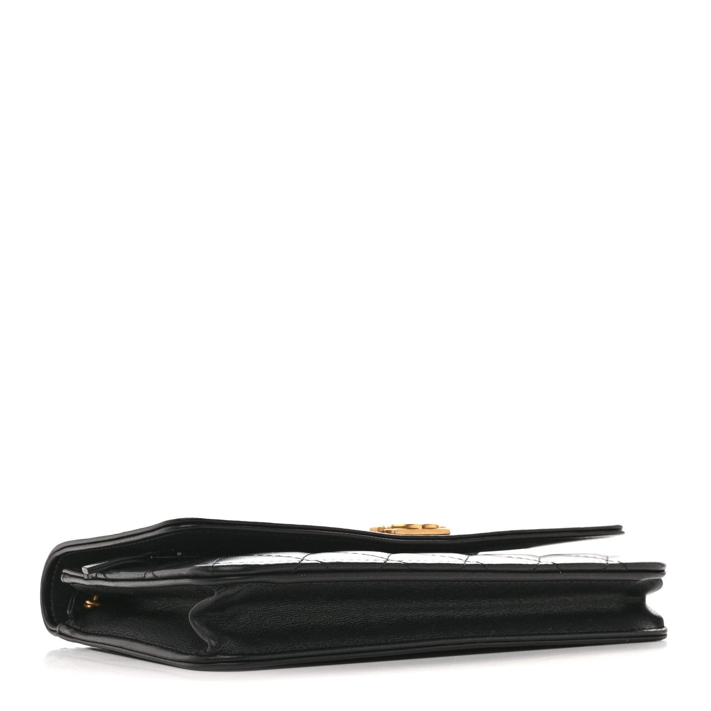Lambskin Quilted Boy Wallet On Chain WOC Black