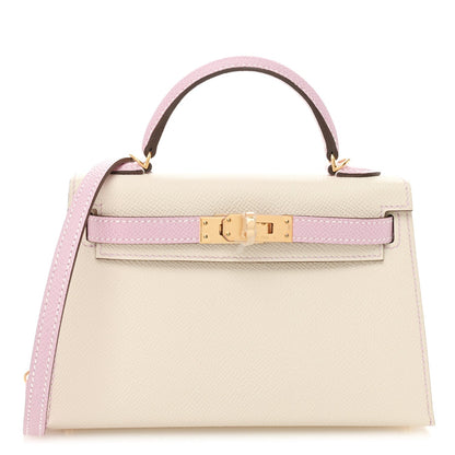 Epsom Horseshoe Mini Kelly Sellier 20 Craie Mauve Sylvestre