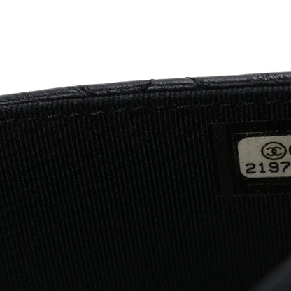 Aged Calfskin Quilted Lucky Charms 2.55 Reissue Wallet On Chain WOC Black