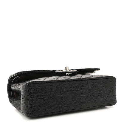 Caviar Quilted Small Double Flap Black