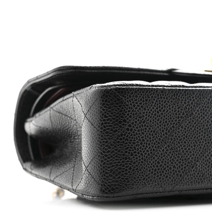 Caviar Quilted Small Double Flap Black