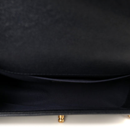 Caviar Quilted Medium Boy Flap Navy