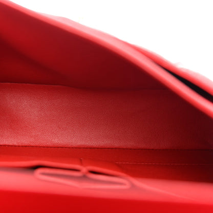Caviar Quilted Medium Double Flap Red