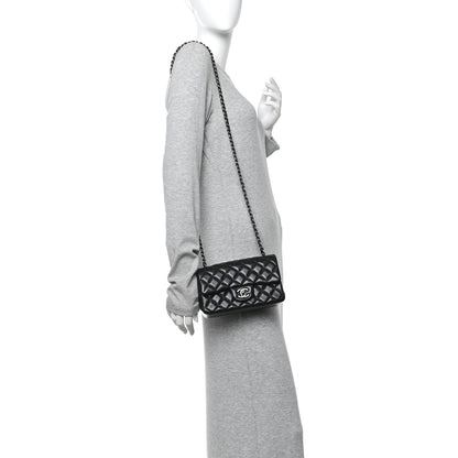 Lambskin Quilted Mini Rectangular Flap Black