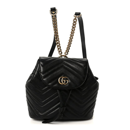 Calfskin Matelasse GG Marmont Flap Backpack Black