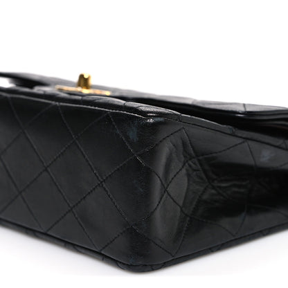 Lambskin Quilted Small Double Flap Black