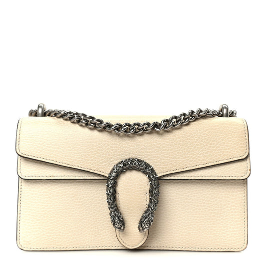 Dollar Calfskin Crystal Small Dionysus Shoulder Bag Mystic White