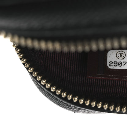 Caviar Quilted Phone Holder Wallet On Chain WOC Black