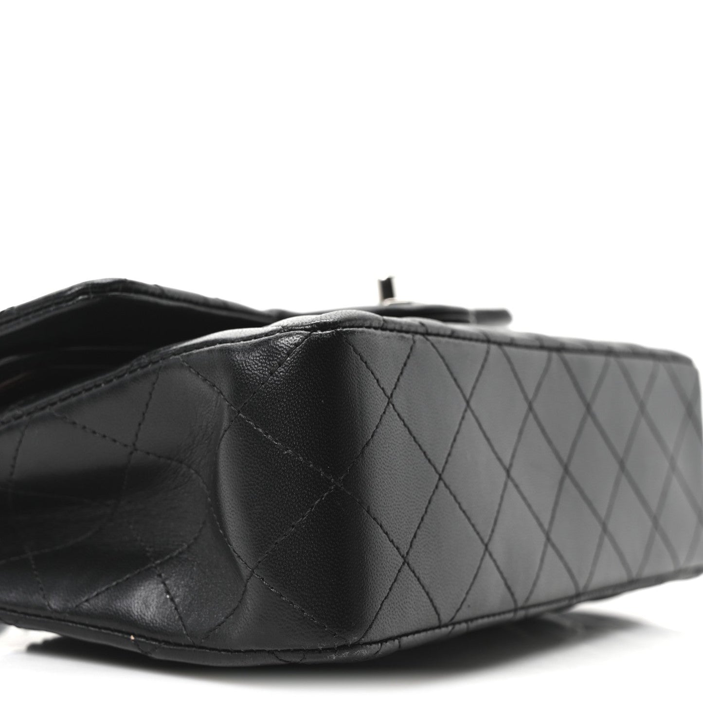 Lambskin Quilted Small Double Flap Black
