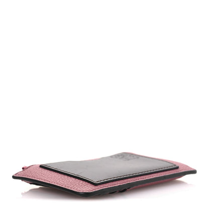 Soft Grained Calfskin Coin Card Holder Plumrose Ebony
