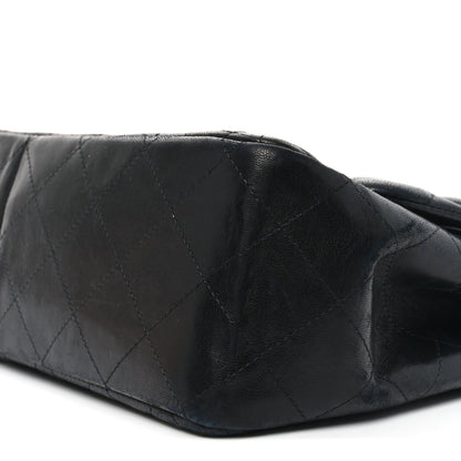 Lambskin Quilted Jumbo Double Flap So Black