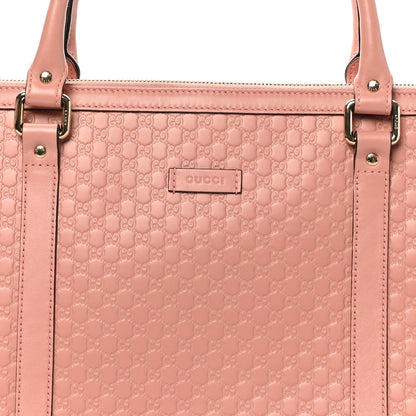 Soft Microguccissima Medium Zippered Satchel Soft Pink