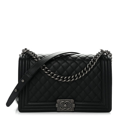Caviar Quilted New Medium Boy Flap Black