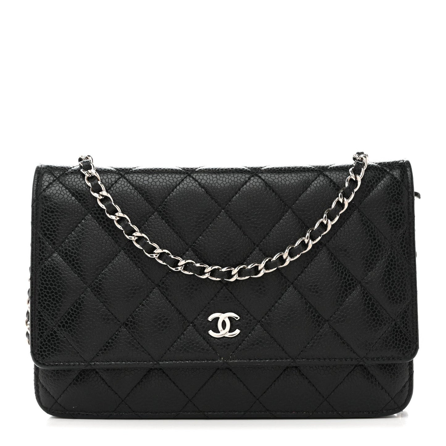 Caviar Quilted Wallet On Chain WOC Black