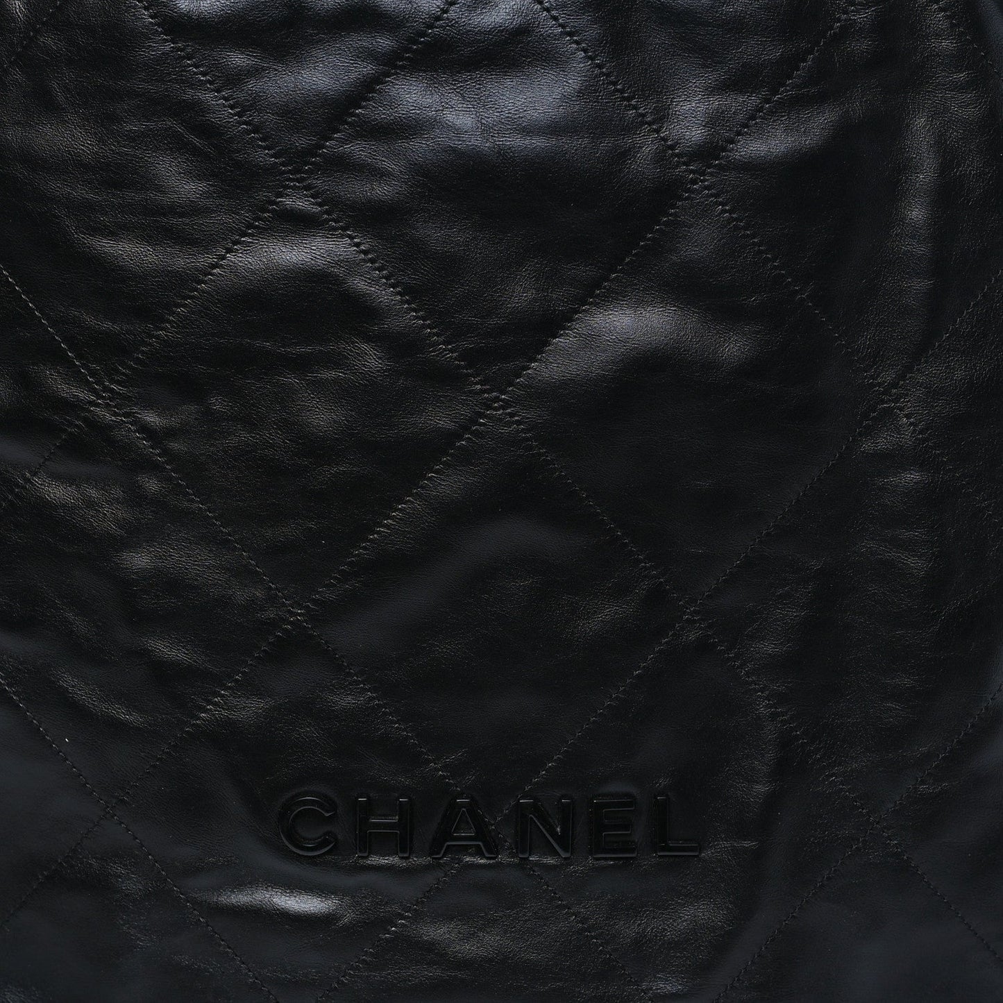 Shiny Calfskin Quilted Chanel 22 Backpack So Black
