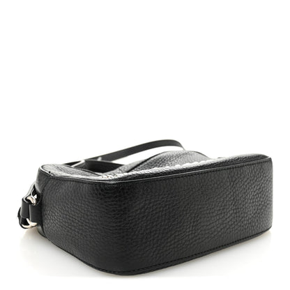 Pebbled Calfskin Studded Small Soho Disco Bag Black