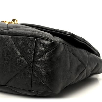 Goatskin Quilted Large Chanel 19 Flap Black