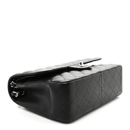 Caviar Quilted Jumbo Double Flap Black
