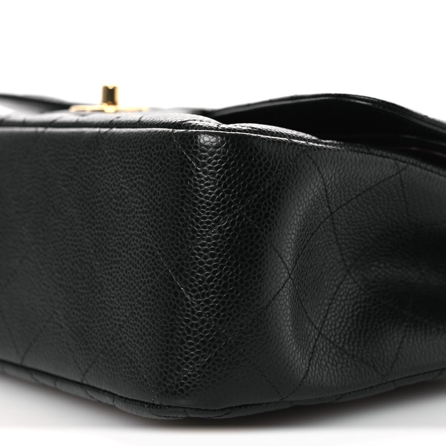 Caviar Quilted Jumbo Double Flap Black