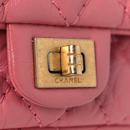 Aged Calfskin Quilted 2.55 Reissue Flap Belt Bag Pink