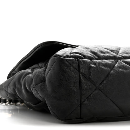 Goatskin Quilted Maxi Chanel 19 Flap Black