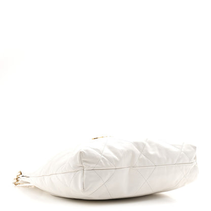 Shiny Calfskin Quilted Small Chanel 22 White